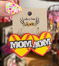 Load image into Gallery viewer, Mom Heart Sports Earrings
