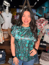 Load image into Gallery viewer, Wild Charm Turquoise Top
