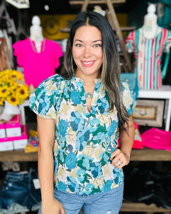 Floral Blouse Blue