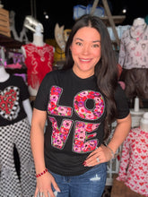 Load image into Gallery viewer, Callie's Stacked Floral Love Tee - Texas True
