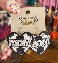 Load image into Gallery viewer, Mom Heart Sports Earrings
