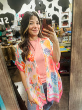 Load image into Gallery viewer, Neon Pink Floral Kimono
