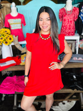 Load image into Gallery viewer, Ruffle Me Red Dress
