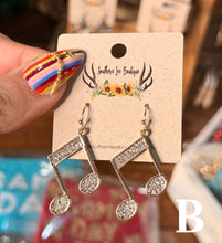 Load image into Gallery viewer, Gold Music Note Earrings
