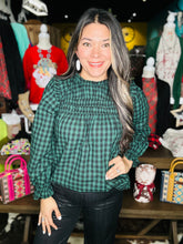 Load image into Gallery viewer, Elf Green Plaid Top
