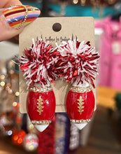 Load image into Gallery viewer, Pom Pom Football Earrings
