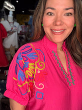 Load image into Gallery viewer, Jade Embroidered Blouse
