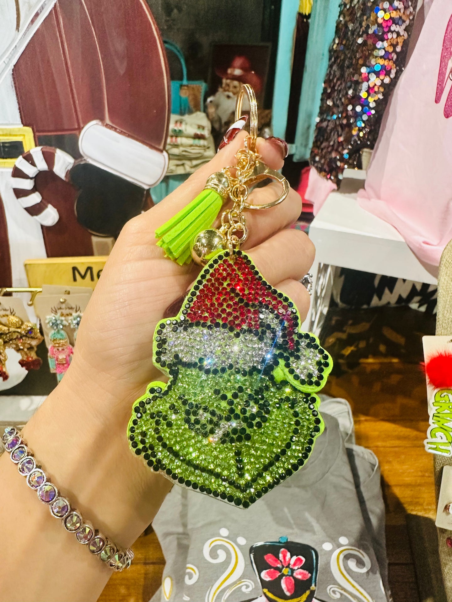 Sparkle Green Guy Keychain