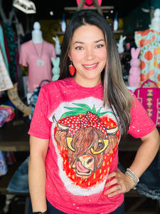 PRE-ORDER Strawberry Highland Cow Tee