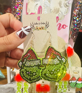 Sparkle Green Guy Earrings