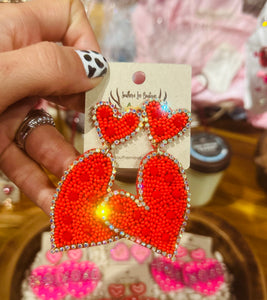 Rhinestone Heart Earrings