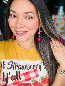 Plaid Strawberry Earrings