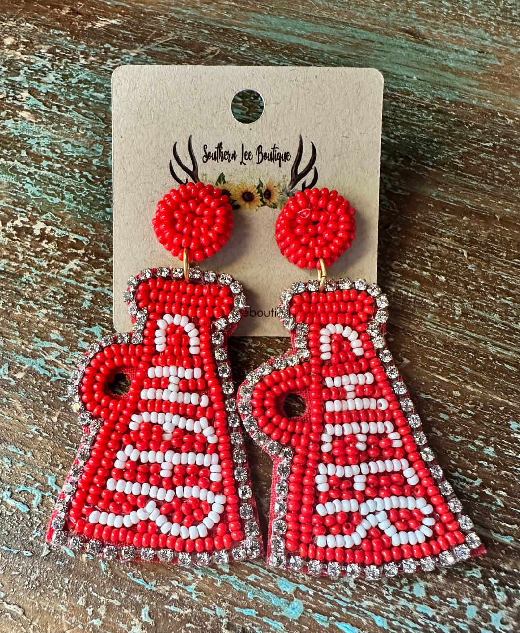 Cheer Earrings Red & White