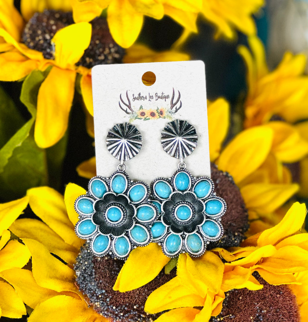 Bloom Earrings - Turquoise