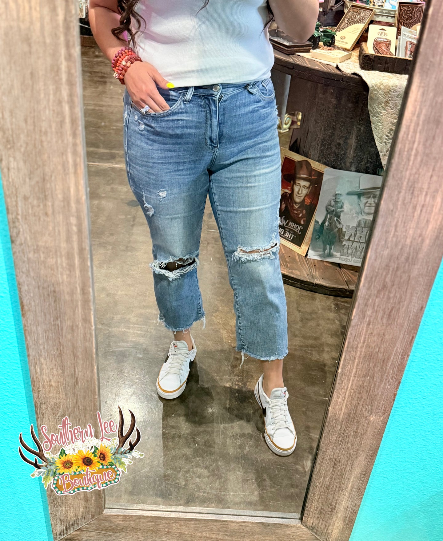 Celeste HR Distress Crop Wide Leg Jean - Judy Blue