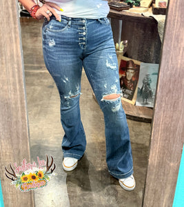 Judith MR Button Fly Trouser - Judy Blue Jean