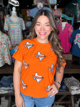Load image into Gallery viewer, UTRGV Sequins Top Orange
