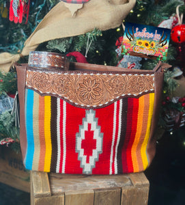 AMERICAN DARLING LEATHER TOOLED SERAPE BAG -255