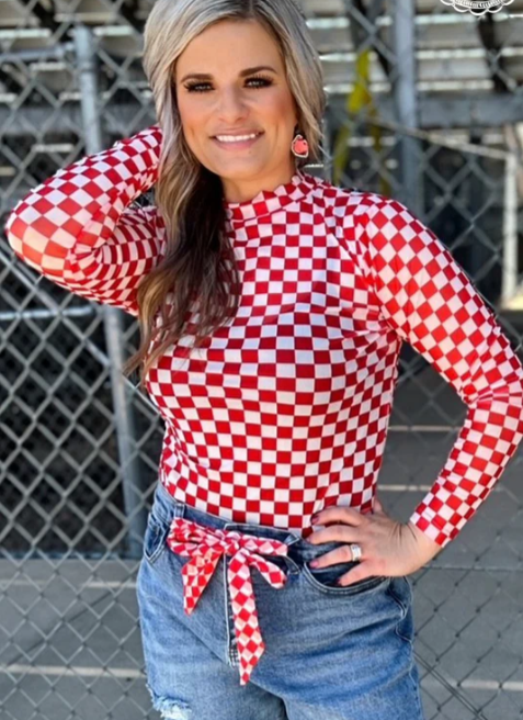 Pep Rally Mesh Top - Red