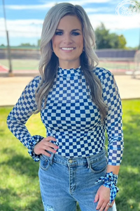 Pep Rally Mesh Top - Blue