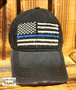 THIN BLUE LINE CAP - BLACK