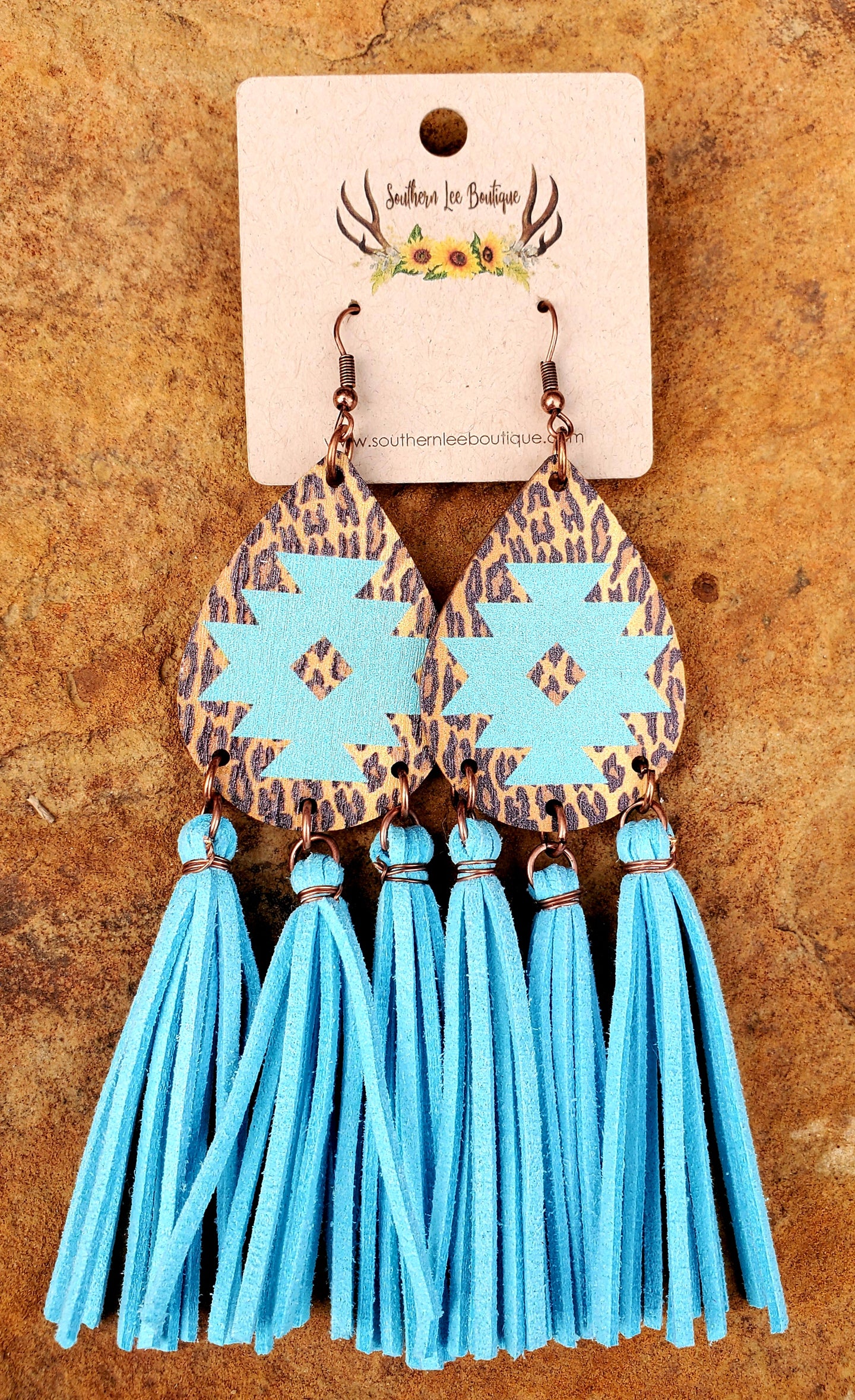 LEOPARD AZTEC EARRINGS
