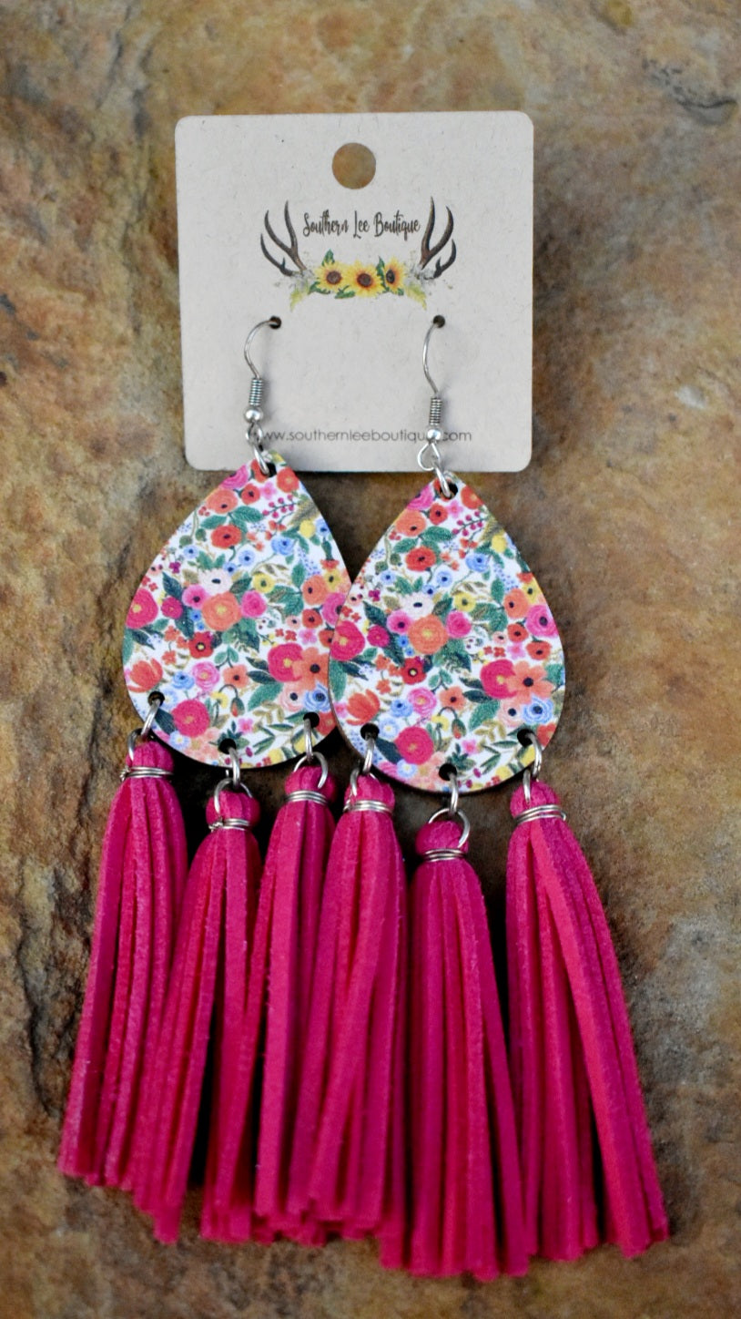 FLORAL TASSEL EARRINGS