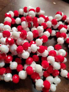 RED & WHITE 60 INCH NECKLACE
