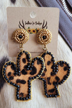 Load image into Gallery viewer, LEOPARD CACTUS EARRINGS
